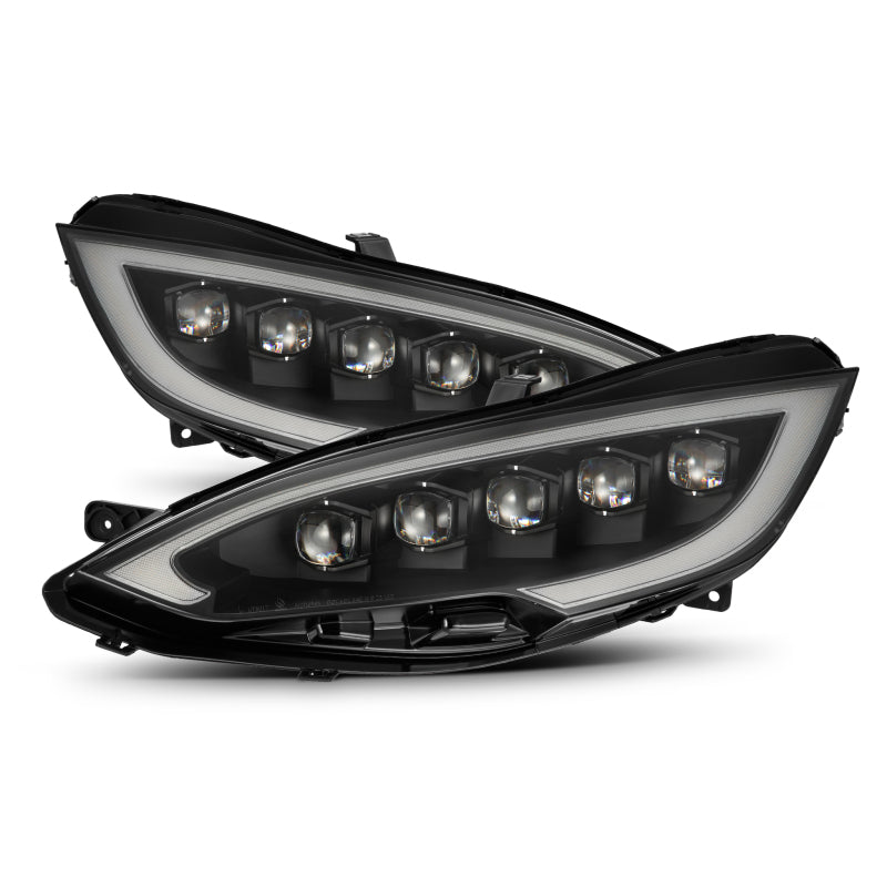 AlphaRex 12-21 Tesla Model S NOVA-Series LED Proj Headlights Blk w/Activtn Light & Seq.Sig / SB DRL - Burkken Auto Parts