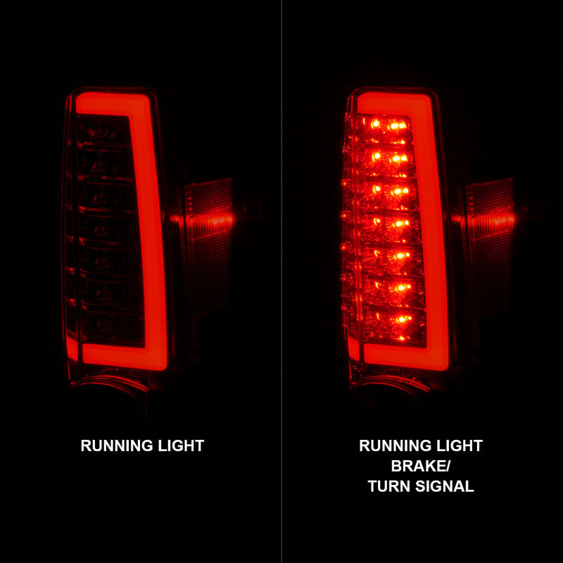 ANZO 2004-2012 Chevrolet Colorado/ GMC Canyon LED Tail Lights w/ Light Bar Chrome Housing Red/Clear - Burkken Auto Parts