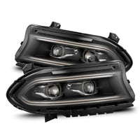 AlphaRex 15-23 Dodge Charger LUXX-Series LED Proj Headlights Black w/Activtn Lgt & Seq.Sig / SB DRL - Burkken Auto Parts