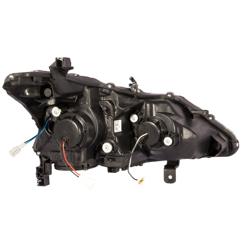ANZO 2013-2014 Nissan Altima Projector Headlights w/ Plank Style Design Black - Burkken Auto Parts