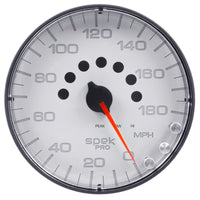 Autometer Spek-Pro Gauge Speedometer 5in 180 Mph Elec. Programmable White/Black - Burkken Auto Parts