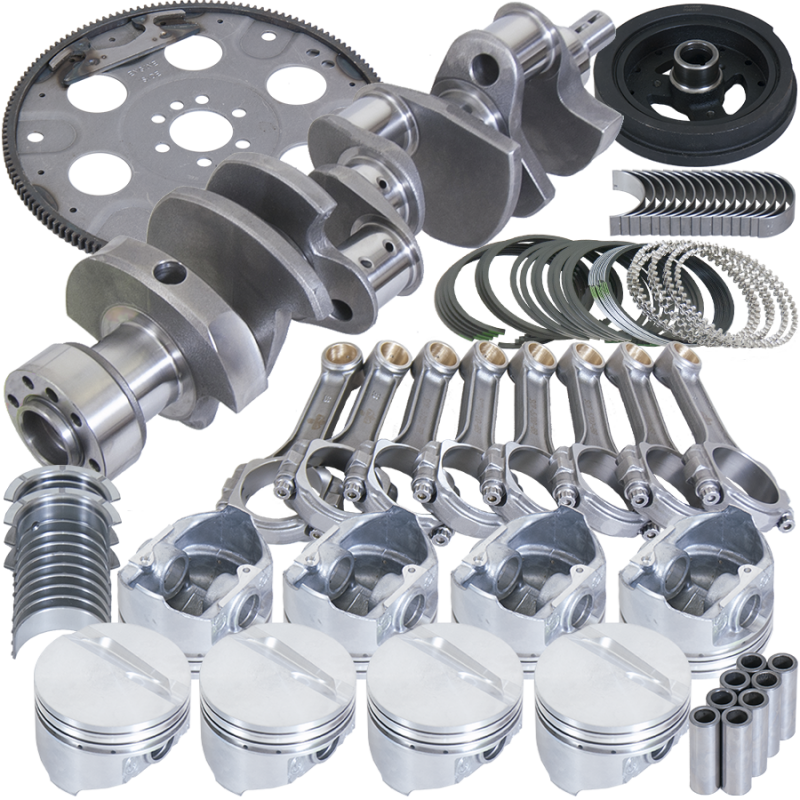 Eagle Chevy 350 1Pc 3.750in Crank 5.700in I-Beam Rods 4.000in Pistons 153 Tooth FP Balanced Assembly - Burkken Auto Parts