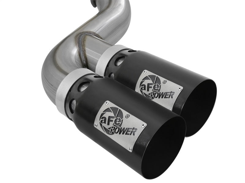aFe Rebel XD 4in SS DPF-Back Exhaust 17-18 FOrd Diesel Trucks V8-6.7L (td) w/ Dual Black Tips - Burkken Auto Parts