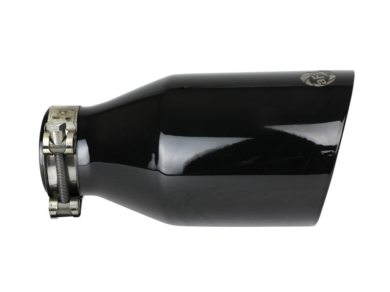 aFe MACH Force-Xp 409 SS Clamp-On Exhaust Tip 2.5in. Inlet / 4.5in. Outlet / 9in. L - Black - Burkken Auto Parts