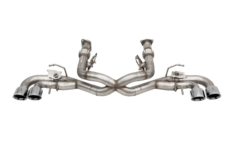 Corsa 2020-2025 Corvette C8 3in Valved Cat-Back 4.5in Pol Quad Tips - Fits Factory NPP Exhaust - Burkken Auto Parts