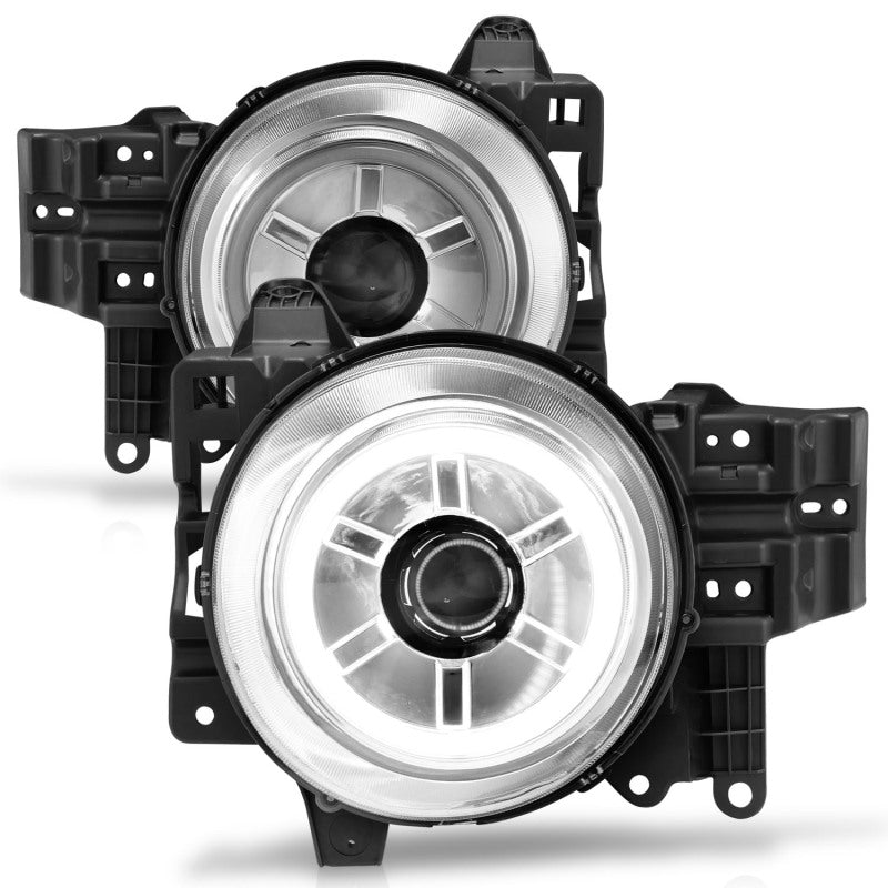 ANZO 2007-2013 Toyota Fj Cruiser Projector Headlights w/ Halo Chrome - Burkken Auto Parts