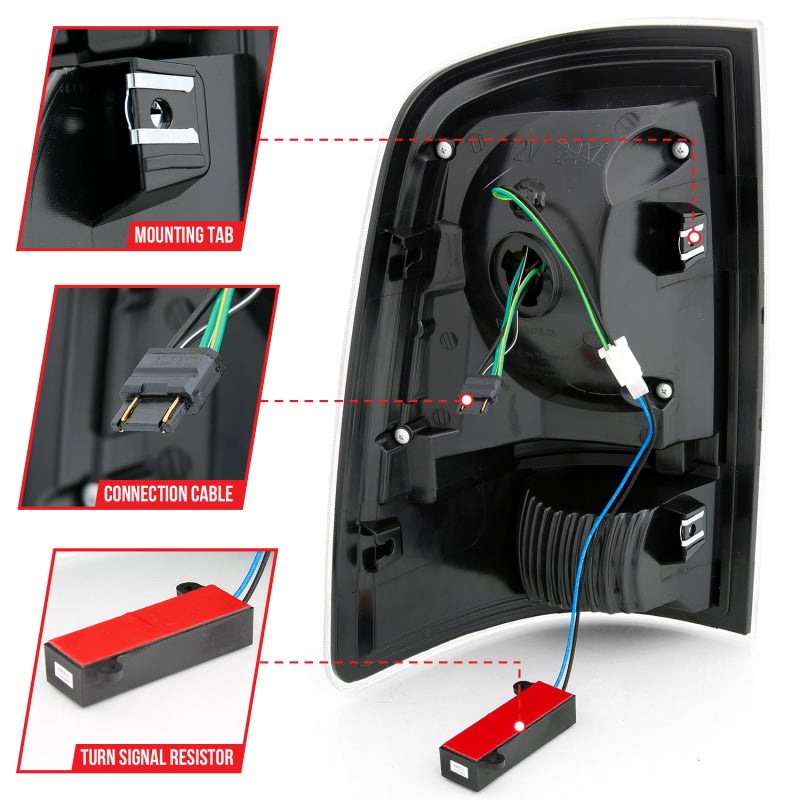 ANZO 2009-2018 Dodge Ram 1500 LED Taillight Plank Style Black w/Smoke Lens - Burkken Auto Parts