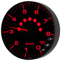 Autometer Spek-Pro Gauge Tachometer 5in 8K Rpm W/Shift Light & Peak Mem Black/Black - Burkken Auto Parts