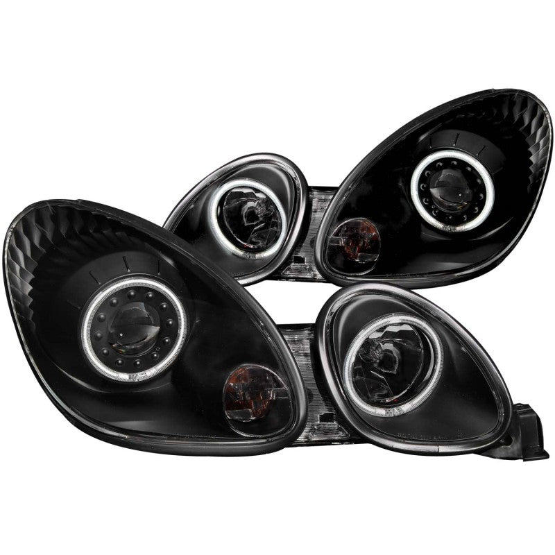 ANZO 1998-2005 Lexus Gs300 Projector Headlights w/ Halo Black - Burkken Auto Parts