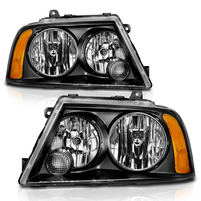 ANZO 2003-2006 Lincoln Navigator Crystal Headlights Black - Burkken Auto Parts