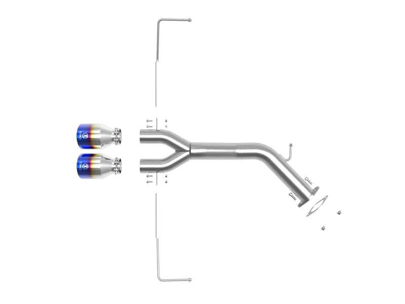 aFe Takeda 3in-2.5in 304 SS Axle-Back Exhaust w/Blue Flame Tip 19-20 Hyundai Veloster I4-1.6L(t) - Burkken Auto Parts