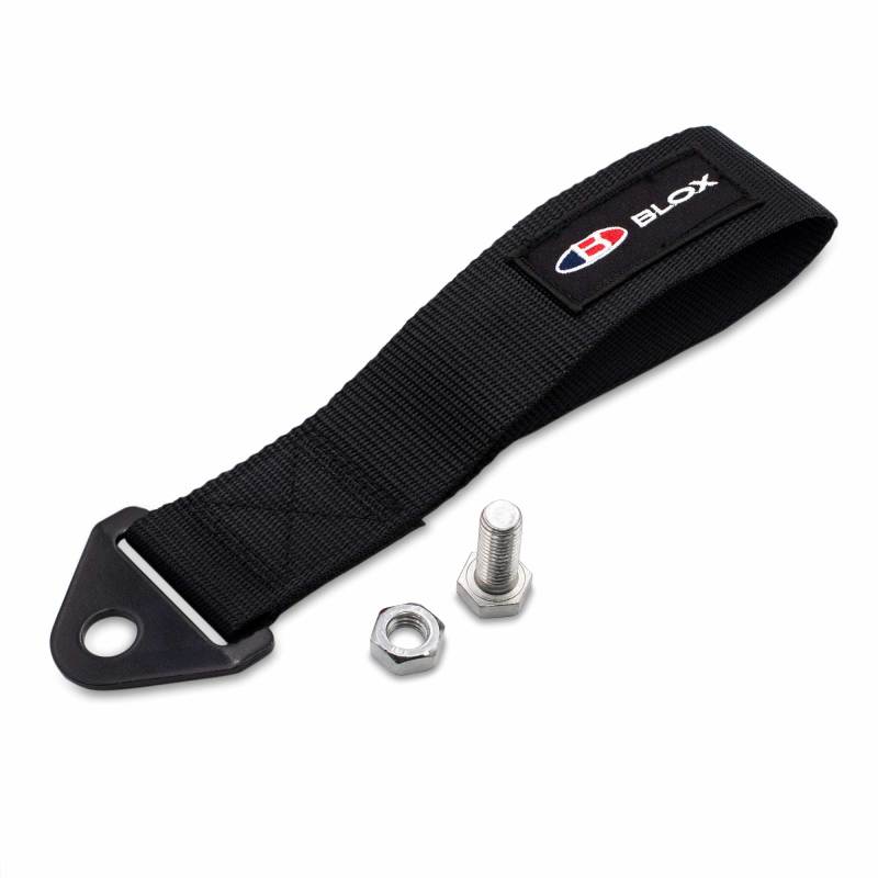 BLOX Racing Universal Tow Strap With BLOX Logo - Black - Burkken Auto Parts