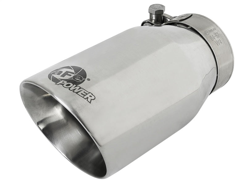 aFe MACH Force-Xp Universal 304 SS Single-Wall Clamp-On Exhaust Tip - Polished - Burkken Auto Parts
