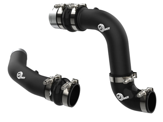 aFe 23-24 Ford Diesel Trucks V8-6.7L (td) BladeRunner Aluminum Hot and Cold Charge Pipe Kit - Black - Burkken Auto Parts