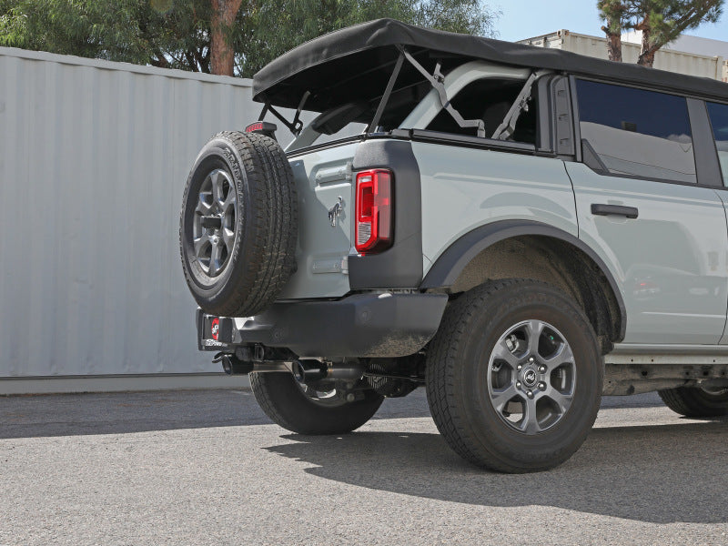 aFe Vulcan 3in 304 SS Axle-Back Exhaust 2021 Ford Bronco L4-2.3L (t)/V6-2.7L (tt) w/ Black Tips - Burkken Auto Parts