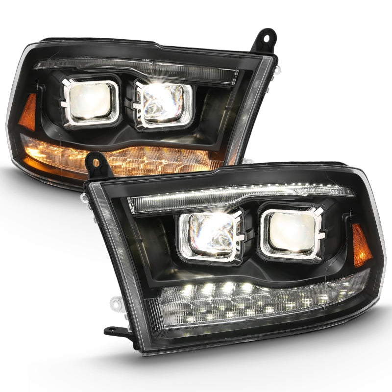 ANZO 2009-2018 Dodge Ram 1500 Projector H.L. Switchback Chrome Amber - Burkken Auto Parts
