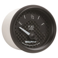 Autometer GT Series 52mm Short Sweep Electronic 0-90 ohms Fuel Level (For most 65-97 GM) - Burkken Auto Parts