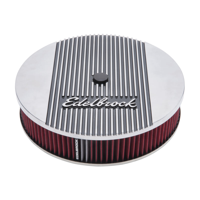 Edelbrock Air Cleaner Elite II 14In Diameter w/ 3In Element Standard Height Polished - Burkken Auto Parts