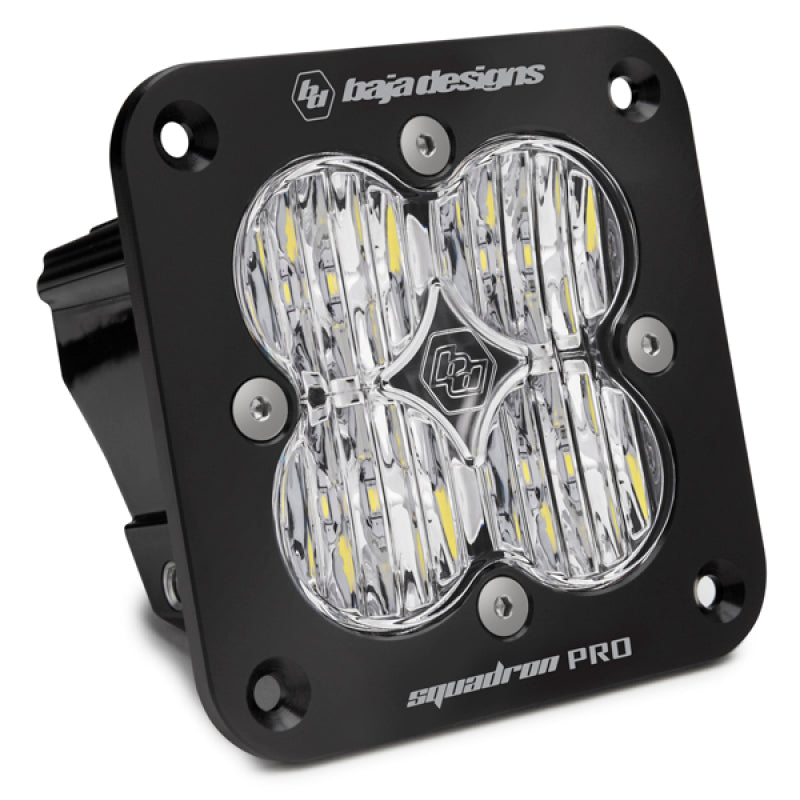 Baja Designs Squadron Pro Black Wide Cornering Pattern Flush Mount LED Light Pod - Black - Burkken Auto Parts