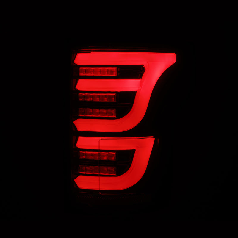 AlphaRex 15-20 Ford F-150 Luxx LED Tail Lights (Pair) Black/Red (Not For Blind Spot Sensor Models) - Burkken Auto Parts