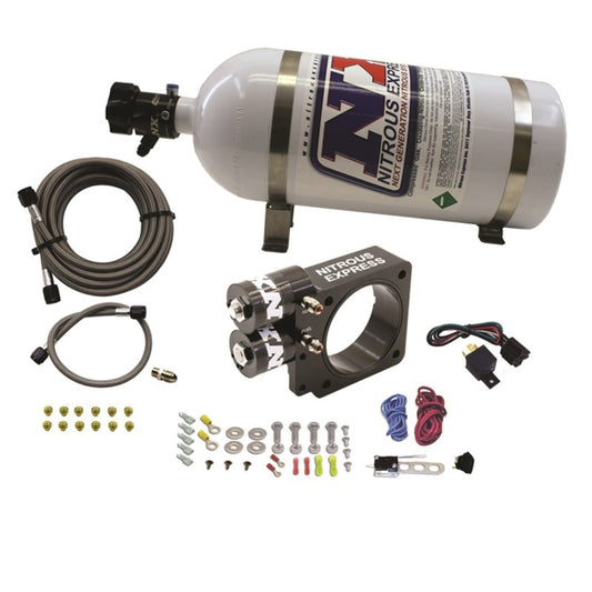 Nitrous Express 86-93 Ford Mustang GT 5.0L (Pushrod) Nitrous Plate Kit w/10lb Bottle - Burkken Auto Parts