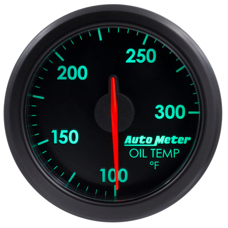 Autometer Airdrive 2-1/6in Oil Temp Gauge 100-300 Degrees F - Black - Burkken Auto Parts