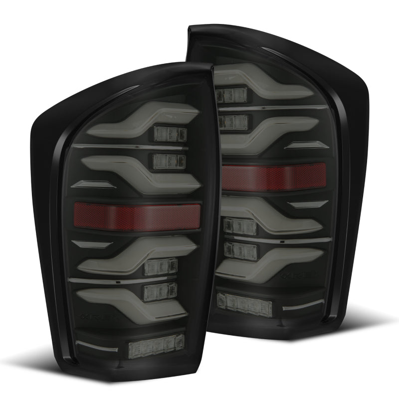 AlphaRex 16-21 Toyota Tacoma LUXX LED Taillights Blk w/Activ Light/Seq Signal - Burkken Auto Parts