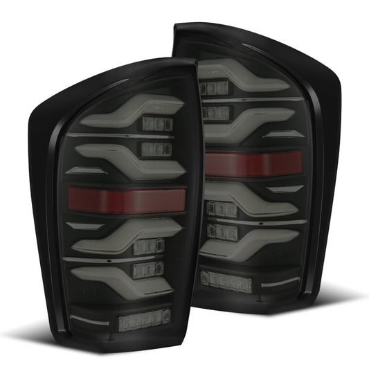 AlphaRex 16-21 Toyota Tacoma LUXX LED Taillights Blk w/Activ Light/Seq Signal - Burkken Auto Parts