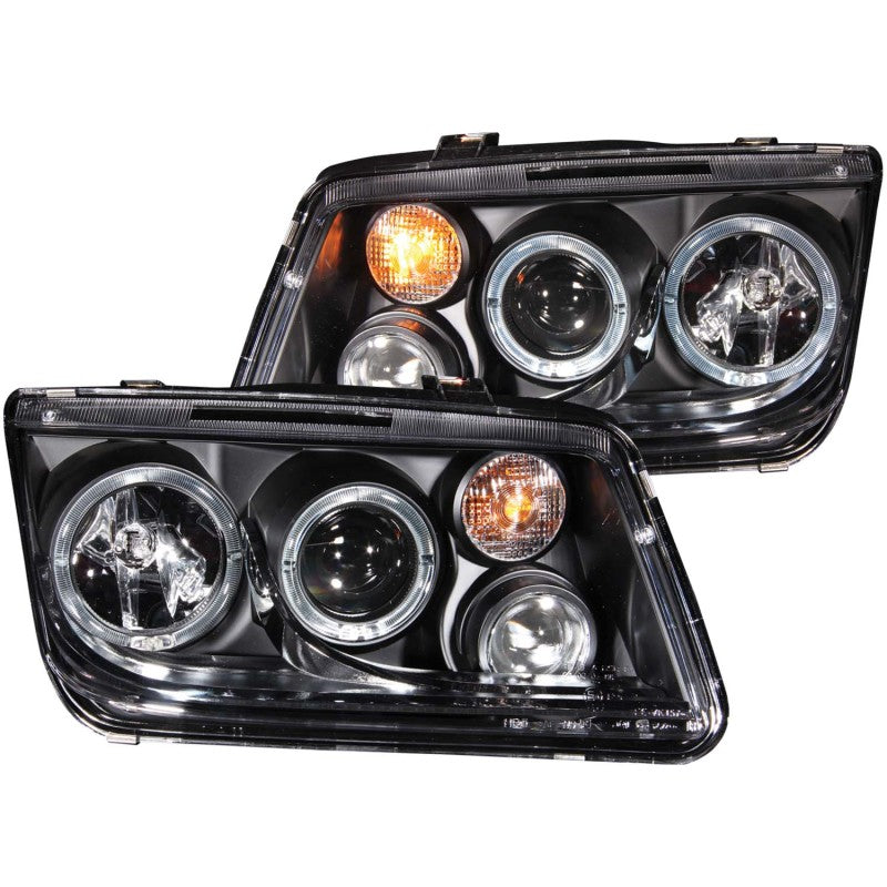 ANZO 1999-2005 Volkswagen Jetta Projector Headlights w/ Halo Black (CCFL) - Burkken Auto Parts