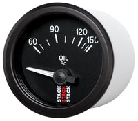 Autometer Stack 52mm 60-150 Deg C M10 Male Electric Oil Temp Gauge - Black - Burkken Auto Parts