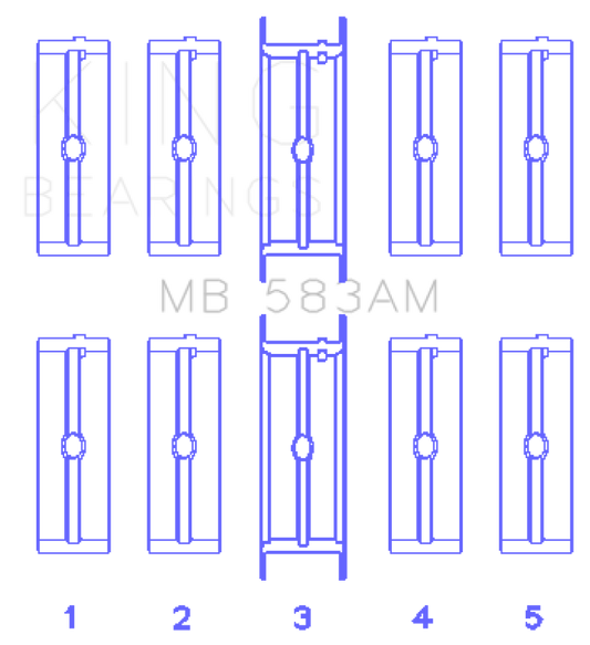 King Engine Bearings Ford 239/256/272/292 (Size .030) Crankshaft Main Bearing Set