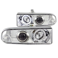ANZO 1998-2005 Chevrolet S-10 Projector Headlights w/ Halo Chrome - Burkken Auto Parts
