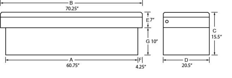 Tradesman Steel Cross Bed Truck Tool Box (70in.) - White - Burkken Auto Parts