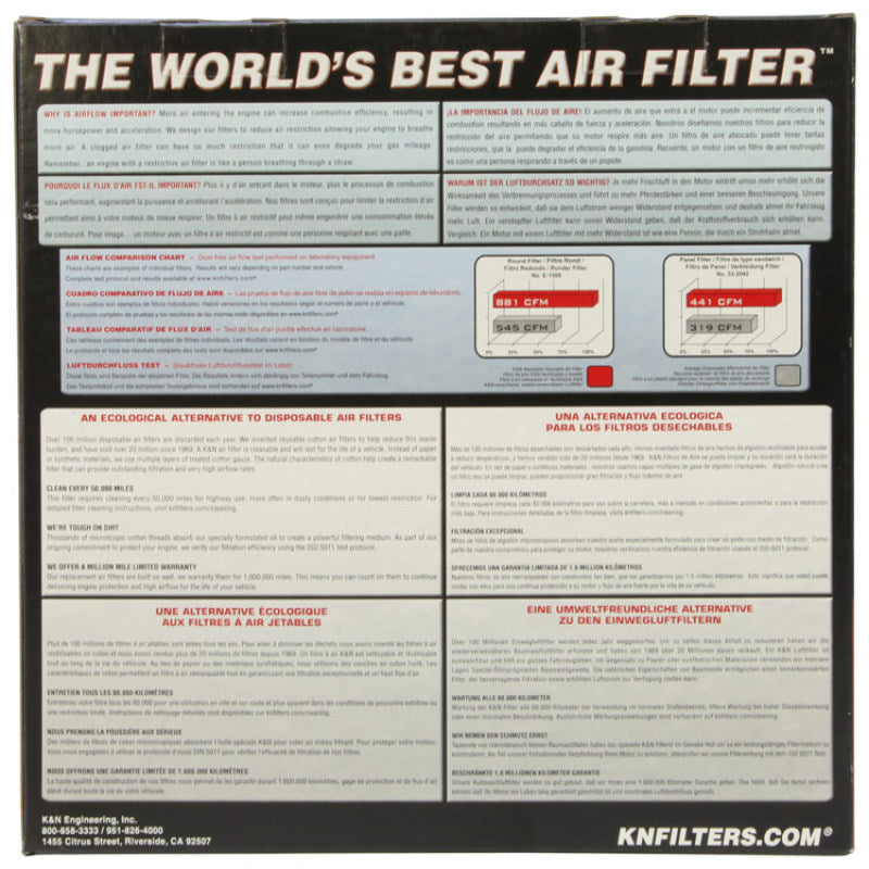 K&N Filter Universal Air Filter Carbon Fiber Top With 6in Flange x 7.5in Base x 6in H - Burkken Auto Parts