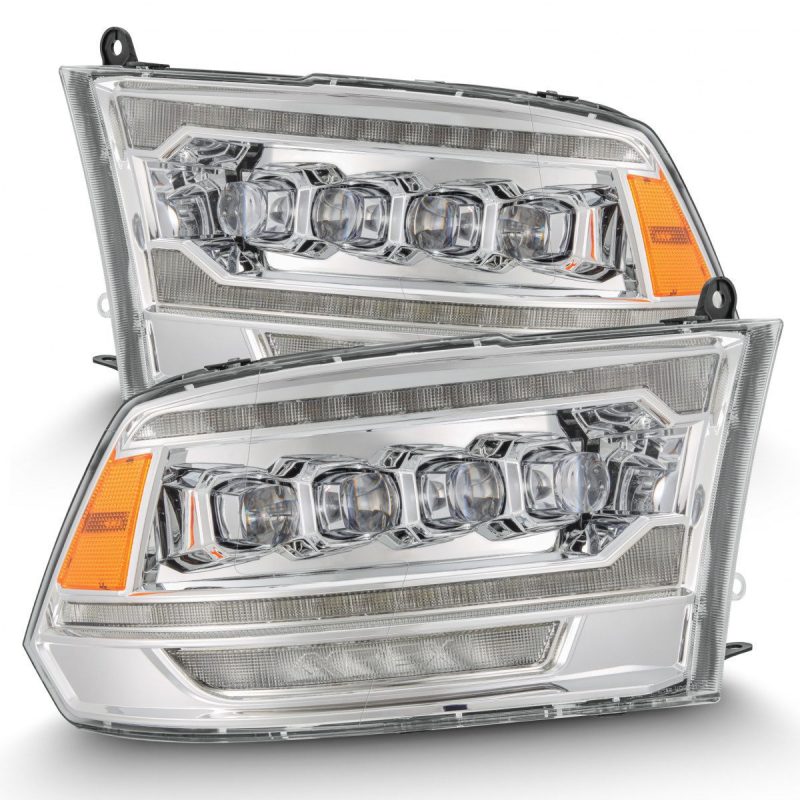 AlphaRex 09-18 Ram 2500 NOVA LED Proj Headlights Plank Style Chrome w/Activ Light/Seq Signal/DRL - Burkken Auto Parts