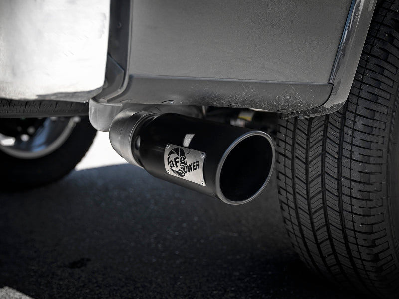aFe Large Bore-HD 4in 409 SS DPF-Back Exh 18-19 Ford F-150 V6-3.0L (td) w/ Black Tip - Burkken Auto Parts