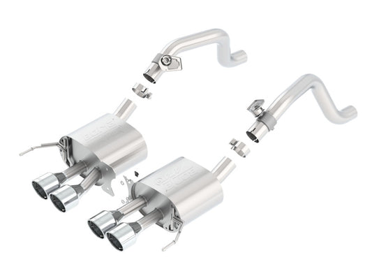 Borla 2014 Chevy Corvette C7 w/ AFM w/o NPP Atak Rear Section Exhaust Quad Rd Rl IC Tips