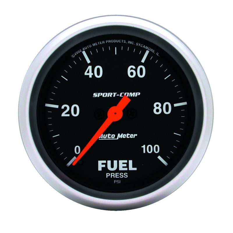 AutoMeter Gauge Fuel Pressure 2-5/8in. 100PSI Digital Stepper Motor Sport-Comp - Burkken Auto Parts