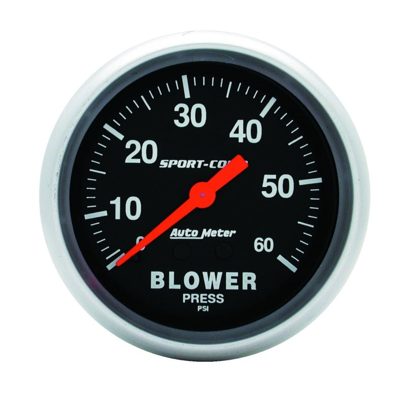 Autometer Sport Comp Mechanical 2 5/8in 60 psi Blower Pressure Gauge - Burkken Auto Parts