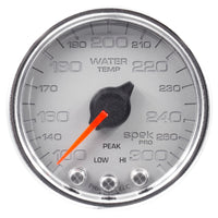 Autometer Spek-Pro Gauge Water Temp 2 1/16in 300f Stepper Motor W/Peak & Warn Slvr/Chrm - Burkken Auto Parts
