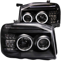 ANZO 2001-2004 Nissan Frontier Projector Headlights w/ Halo Black (CCFL) - Burkken Auto Parts