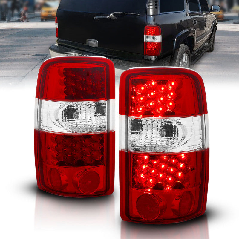 ANZO 2000-2006 Chevrolet Suburban LED Taillights Red/Clear - Burkken Auto Parts