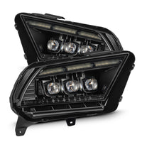 AlphaRex 13-14 Ford Mustang NOVA LED Proj Headlights Alpha-Blk w/Actv Light & Seq.Sig / SB DRL - Burkken Auto Parts