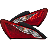 ANZO 2010-2013 Hyundai Genesis LED Taillights Red/Clear - Burkken Auto Parts