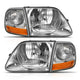 ANZO 1997-2003 Ford F-150 Crystal Headlight G2 Clear With Parking Light - Burkken Auto Parts