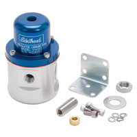 Edelbrock Fuel Pressure Regulator Carbureted 160 GPH 5-10 PSI 3/8In In/Out 3/8In Return Blue/Clear - Burkken Auto Parts