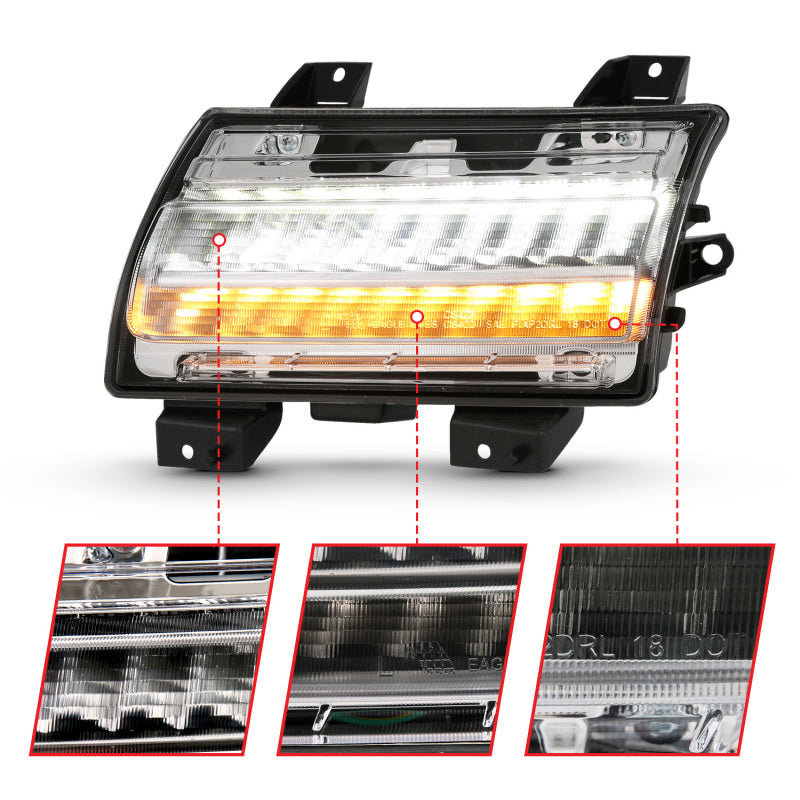 ANZO 18-19 Jeep Wrangler JL Halogen Chrome Clear w/ Sequential Signal - Burkken Auto Parts