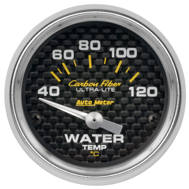 Autometer Carbon Fiber 52mm 40-120 Deg C Electronic Water Temp Gauge - Burkken Auto Parts
