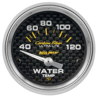 Autometer Carbon Fiber 52mm 40-120 Deg C Electronic Water Temp Gauge - Burkken Auto Parts