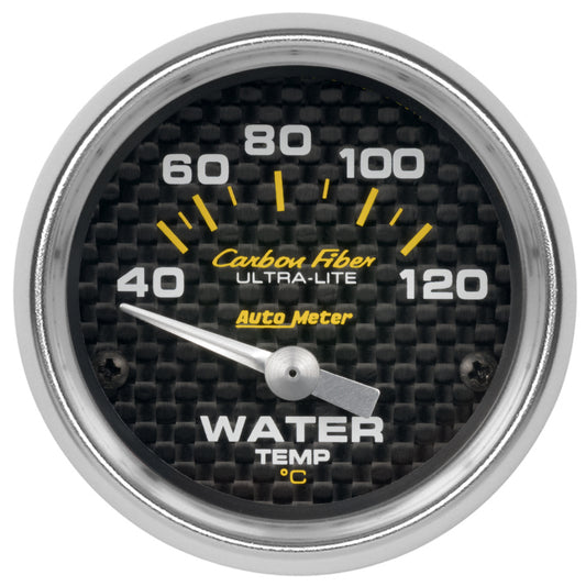 Autometer Carbon Fiber 52mm 40-120 Deg C Electronic Water Temp Gauge - Burkken Auto Parts